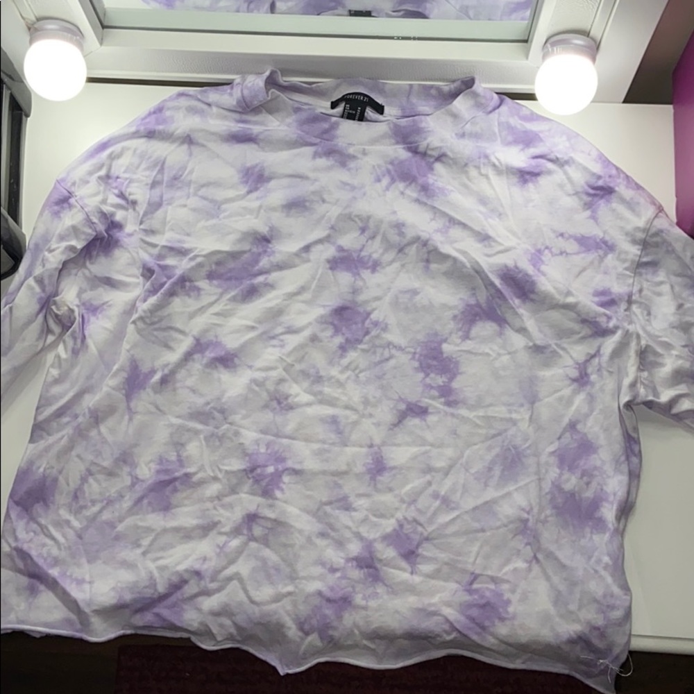 Super cute cropped top tie-dye long sleeve